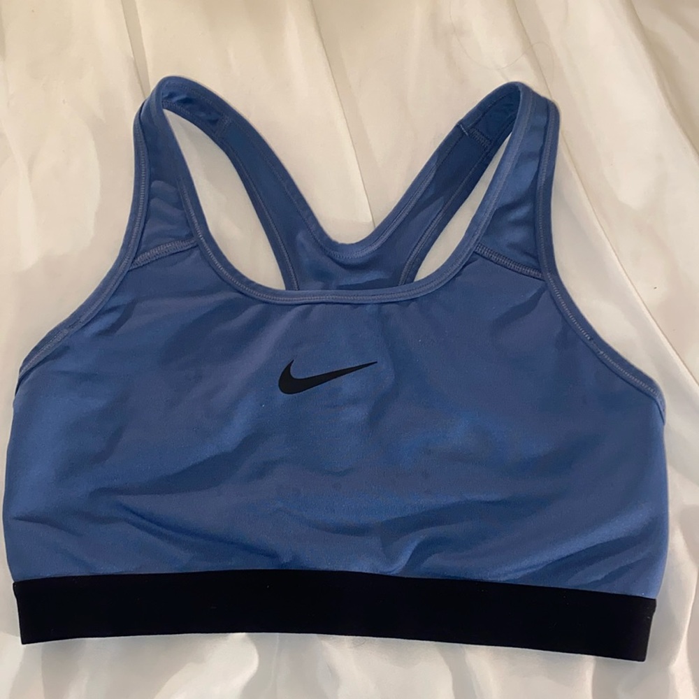 Indigo colored Nike sports bra